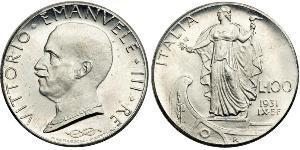 100 Lira Kingdom of Italy (1861-1946) Platinum Vittorio Emanuele III (1869 - 1947)