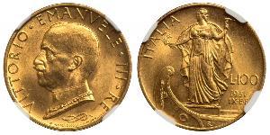 100 Lira Italy Platinum/Gold Vittorio Emanuele III (1869 - 1947)