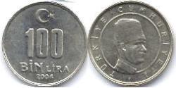100 Lira Turchia (1923 - ) Rame/Nichel 
