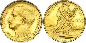 100 Lira 意大利王國 (1861-1946) 金 Vittorio Emanuele III (1869 - 1947)