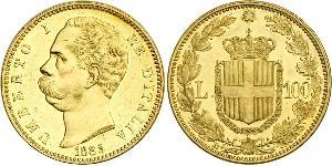 100 Lira 意大利王國 (1861-1946) 金 Umberto I (1844-1900)