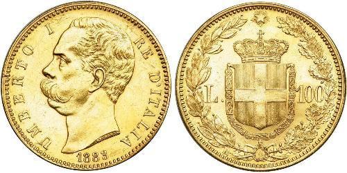 100 Lira 意大利王國 (1861-1946) 金 Umberto I (1844-1900)
