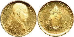 100 Lira 梵蒂冈 金 Pope Pius XII  (1876 - 1958)