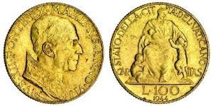 100 Lira 梵蒂冈 金 Pope Pius XII  (1876 - 1958)