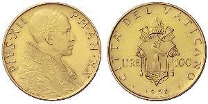 100 Lira 梵蒂冈 金 Pope Pius XII  (1876 - 1958)