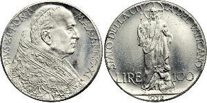 100 Lira 教皇国 (754 - 1870) 銀 