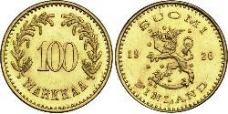 100 Mark Finlande (1917 - ) Or 