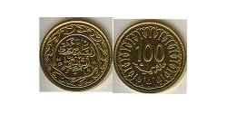 100 Millieme Tunisia (1956 - ) Copper 