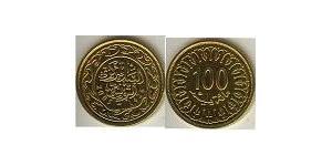 100 Millieme Tunisia 銅 