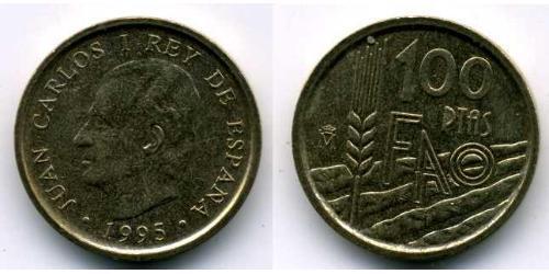 100 Peseta Reino de España (1976 - ) Aluminio/Bronce Juan Carlos I (1938 - )