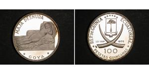 100 Peseta Equatorial Guinea Argento 