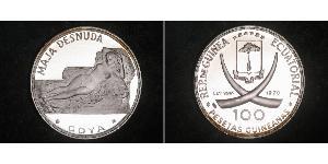 100 Peseta Equatorial Guinea Argento 