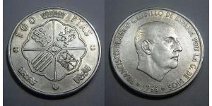 100 Peseta Francoist Spain (1936 - 1975) Argento Francisco Franco(1892 – 1975)