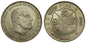100 Peseta Francoist Spain (1936 - 1975) Argento Francisco Franco(1892 – 1975)