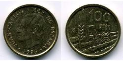 100 Peseta Kingdom of Spain (1976 - ) Bronze/Aluminium Juan Carlos I of Spain (1938 - )