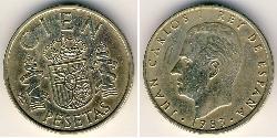 100 Peseta Kingdom of Spain (1976 - ) Bronze/Aluminium Juan Carlos I of Spain (1938 - )
