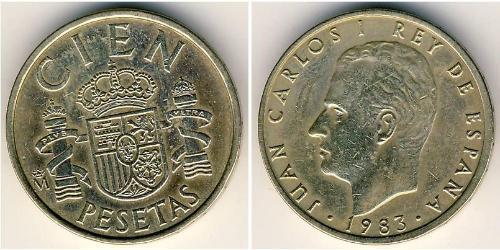 100 Peseta Kingdom of Spain (1976 - ) Bronze/Aluminium Juan Carlos I of Spain (1938 - )