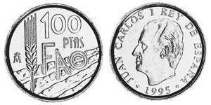 100 Peseta Reino de España (1976 - ) Bronze/Aluminium Juan Carlos I (1938 - )