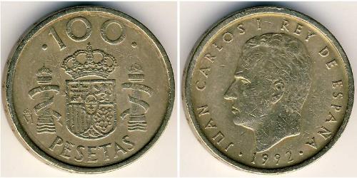 100 Peseta Royaume d’Espagne (1976 - ) Bronze/Aluminium Juan Carlos I (1938 - )