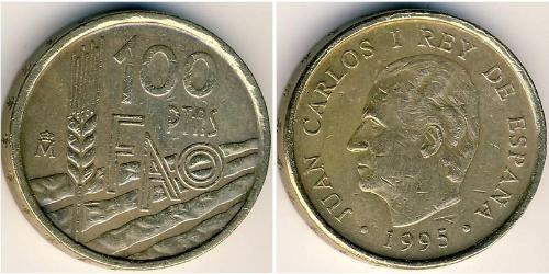 100 Peseta Kingdom of Spain (1976 - ) Copper/Nickel Juan Carlos I of Spain (1938 - )