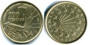 100 Peseta Royaume d’Espagne (1976 - ) Laiton 