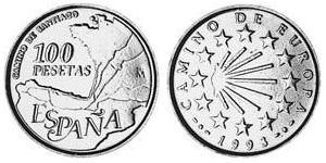 100 Peseta Reino de España (1976 - ) Níquel/Latón Juan Carlos I (1938 - )