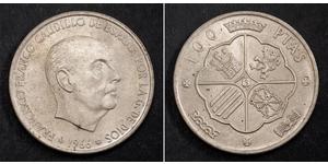 100 Peseta Dictadura de Francisco Franco (1936 - 1975) Plata Francisco Franco(1892 – 1975)