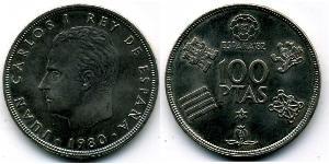 100 Peseta Regno di Spagna (1976 - ) Rame/Nichel Juan Carlos I (1938 - )