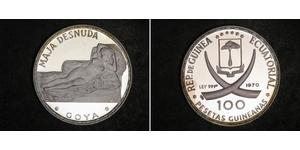 100 Peseta Equatorial Guinea Silber 