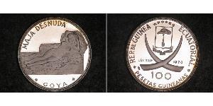 100 Peseta Equatorial Guinea Silber 