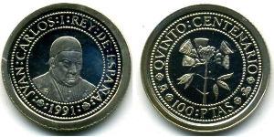 100 Peseta Reino de España (1976 - ) Silber José Mutis (1732  - 1808)