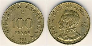 100 Peso República Argentina (1861 - ) Aluminio/Bronce 