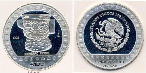 100 Peso Mexique (1867 - ) Argent 