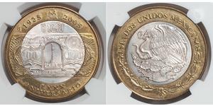 100 Peso Messico Argento 