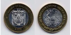 100 Peso United Mexican States (1867 - ) Bimetal 