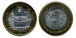 100 Peso United Mexican States (1867 - ) Bimetal 