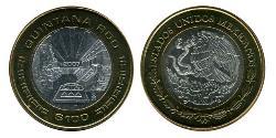 100 Peso United Mexican States (1867 - ) Bimetal 