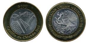 100 Peso United Mexican States (1867 - ) Bimetal 