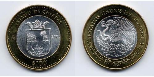 100 Peso United Mexican States (1867 - ) Bimetal 