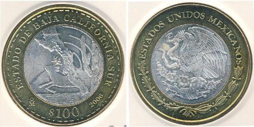 100 Peso United Mexican States (1867 - ) Bimetal 
