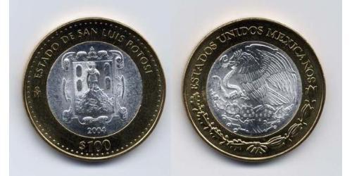 100 Peso United Mexican States (1867 - ) Bimetal 