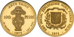 100 Peso Dominican Republic Gold 