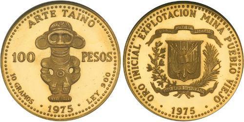 100 Peso République dominicaine Or 