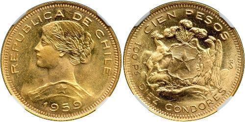 100 Peso Chile Oro 