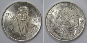 100 Peso Second Federal Republic of Mexico (1846 - 1863) Silber 