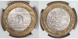 100 Peso Mexico Silver 