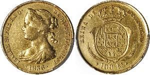 100 Real Spanien Gold Isabella II of Spain (1830- 1904)