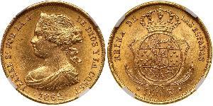 100 Real Spanien Gold Isabella II of Spain (1830- 1904)
