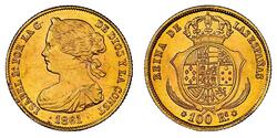 100 Real Spanien Or Isabella II of Spain (1830- 1904)