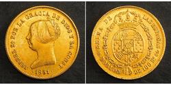 100 Real España Oro Isabella II of Spain (1830- 1904)